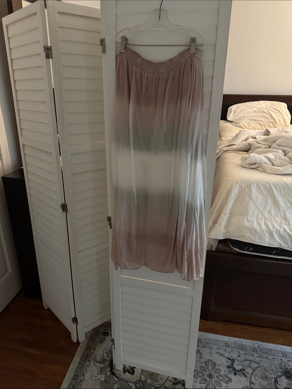 Ombre Maxi Skirt in Mauve and Ivory